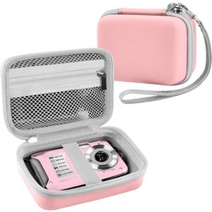 Leayjeen Underwater Camera Case Compatible with YISENCE/Trsunow/HICSHON/Yifecial/QUNVAL 11FT Waterproof Camera,Selfie Underwater Camera, Waterproof Floatable Digital Camera-Pink(Case Only)