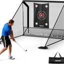 Golf Practice Net, 10x7ft Heavy Duty Golfnets for Indoor/Outdoor Training, Portable Hitting Nets with Carry Bag, Ideal Golfs Training Aid for Golfers Backyard Driving Chipping Swing