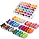 Eoehro 72pcs Sewing Thread Kit, 36 Colors, 400 Yards per Spool Polyester Thread, Prewound Bobbins, Sewing Machine Threads