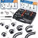328PCS Cable Clamps Assortment Kit, 304 Stainless Steel Rubber Cushion Pipe Clamps, 9 Sizes 1/4" 5/16" 3/8" 1/2" 5/8" 3/4" 1" 1-1/4" 1-1/2" Wire Clamps with Screws, Screwdriver, Handheld Box