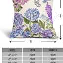 Spring Summer Floral Pillow Covers 18X18 Inch Purple Blue Flowers Bloom Butterfly Decorative Pillow Cases Colorful Throw Pillows Set of 2 Seasonal Farmhouse Home Decor for Sofa Couch Outdoor
