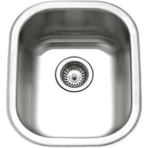Houzer Club Stainless Steel Kitchen Bar & Prep Sink: 14 Inch Undermount Medium Sink with Strainer, Durable & Versatile, Essential for Home & Apartment: CS-1407-1