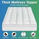 King Mattress Topper, Extra Thick Pillow Top Mattress Pad Cover for Back Pain, 6-21 Inches Deep Pocket, 78x80 Inches, White