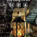 Homemory Solar Lanterns Outdoor Waterproof Hanging with Flickering Flameless Candles, 2 Pack Garden Outdoor Lantern Decorative for Patio Front Porch Backyard Balcony Cabin Outside (Bronze)