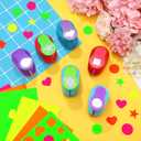 Chengu 36 Pcs Craft Hole Punch Shapes with Colorful Craft Sticker Paper Punch 1 Inch Paper Punchers Scrapbook Punches with Sticker(Elegant Style)