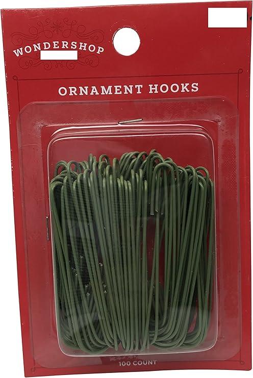 100 Large Green Ornament Hooks, Use for Decorating, Crafting, Flower Arranging, Jewelry Making, and More