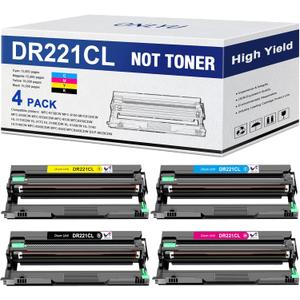 ONLYU Compatible DR221 Drum Unit (NOT Toner) Replacement for Brother DR221CL DR-221CL DR221 DR 221 CL for Brother MFC-9130CW MFC-9330CW HL-3170CDW HL-3180CDW HL-3140CW MFC-9340CDW Printer (4 Pack)