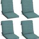Arden 4-Pack Outdoor Patio Dining Chair Cushion, 20x44, Rain-Proof Seat Pad, Fade-Resistant Outdoor Cushion Alana Tile