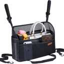 WLLWOO Car Net Pocket Handbag Holder Between Seats Back Storage Organizer Purse Holder for Console Front Seat Storage Barrier