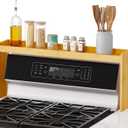 SpaceAid Bamboo Over the Stove Spice Holder Shelf, 31.5" Kitchen Organizer Stove Spice Top Rack, 11.6" Height Countertop Storage, Over Oven Back Sink Organization Shelf, Natural