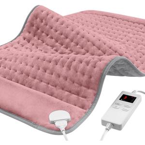 Heating Pad for Period Cramps, Heating Pads for Back Pain Relief, Heat Pad with 4 Timer & 6 Heat Temperature & Auto Shut Off, 12" x 24" Heating Pad for Women Mom Birthday Christmas Gift