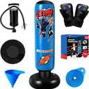 Punching Bag for Kids 8-12, 63" Ninja Inflatable Boxing Bag with Gloves, Kids Punching Bag Gifts for Boys & Girls, 5-in-1 Boxing Set for Practicing Karate & Taekwondo