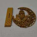 2 Pieces Wood Ramadan Decorations Islamic Eid Mubarak Kareem Table Sign Moon Hollow Star Ornament for Muslim Party Tabletop Decor Home Art Craft Decoration Golden Moon
