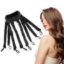 Bicico Heatless Hair Curler, 8 Removable Curling Claw Strips, Adjustable Headband, Soft Satin No Heat Curlers for Long Hair, Lazy Hair Curler, Heatless Curls for Women Curls Wave (Black)