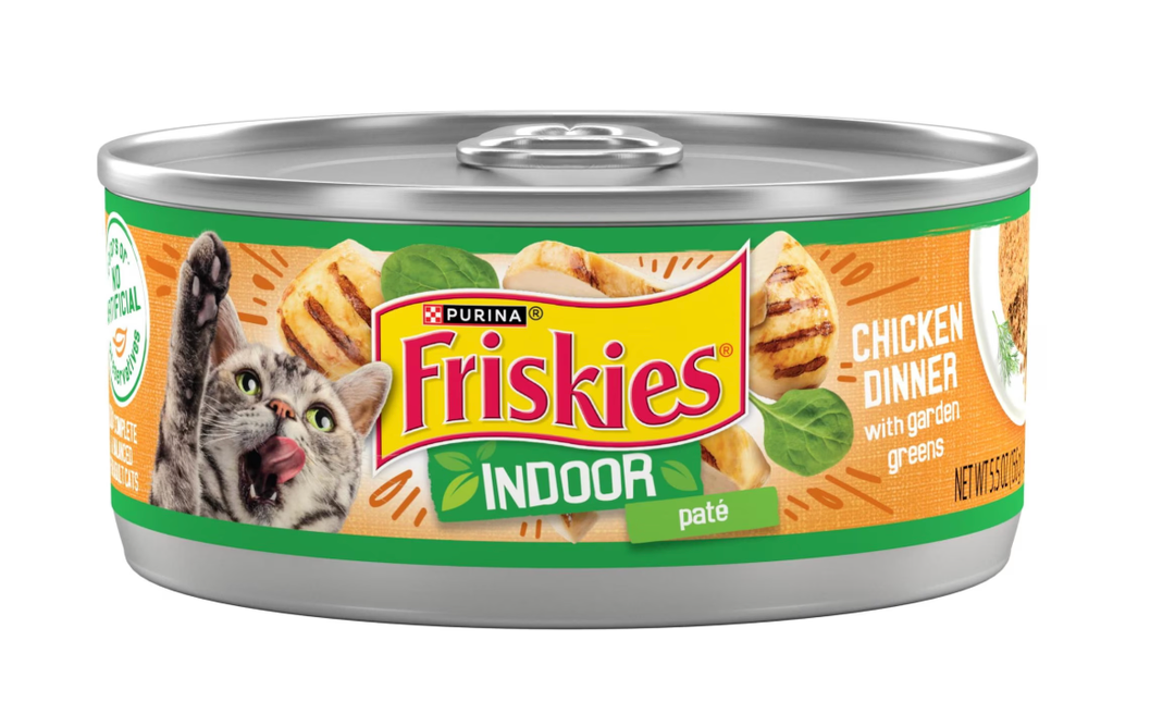 (12 pack) Purina Friskies Chunky Chicken Dinner, Wet Cat Food, 5.5 oz Cans, 24 Pack BBD: 06-2028