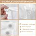 No Hook Shower Curtain and Liner Set,Beige Boho Striped Shower Curtain for Bathroom Cotton 75" L x 60" W