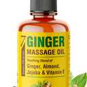 Seven Minerals Ginger Massage Oil for Lymphatic Drainage Massage Therapy - 4 oz - Warming and Ultra Relaxing - Therapeutic Grade Essential Oils Soothes Tired Muscles & Relaxes Mind and Body (4 Fl Oz (Pack of 1))