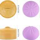 4 PCS Colorful Dumpling Stress Balls,Squishes Dough Fidget Sensory Dumplings,Simulation Food Squishies Bun with Steamer Stretchy Stress Relief Tools