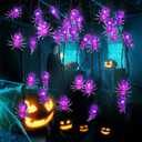 Oopswow Halloween Decor Spider String Lights, Solar String Light,2PACK 20ft 30 LED Outdoor Decorative Lights for Patio, Garden, Gate, Yard, Halloween Christmas Decoration (2Pack,Spider)