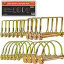 Wellmax 20 Pcs Trailer Hitch Pin in 1/4", 5/16" and 3/8" Diameter Zinc-Plated Heavy Duty Shaft Locking Pin, Trailer Pin for Trailer Lock and Hitch Pin Lock for Farm Lawn Garden Wagons, Gold Color