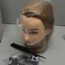Mannequin Head 90% Human Hair for Hair Styling Practice 26-28 Inch Straight Hair Training Head for Cosmetology Barber Hairdresser Students and Professionals (Y01)