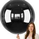 50 Inch Giant Black Round Foil Balloons, 3Pcs Metallic Black 4D Ball Balloons for Birthday New Year Eve Wedding Engagement Graduation Anniversary Party Decorations 2026