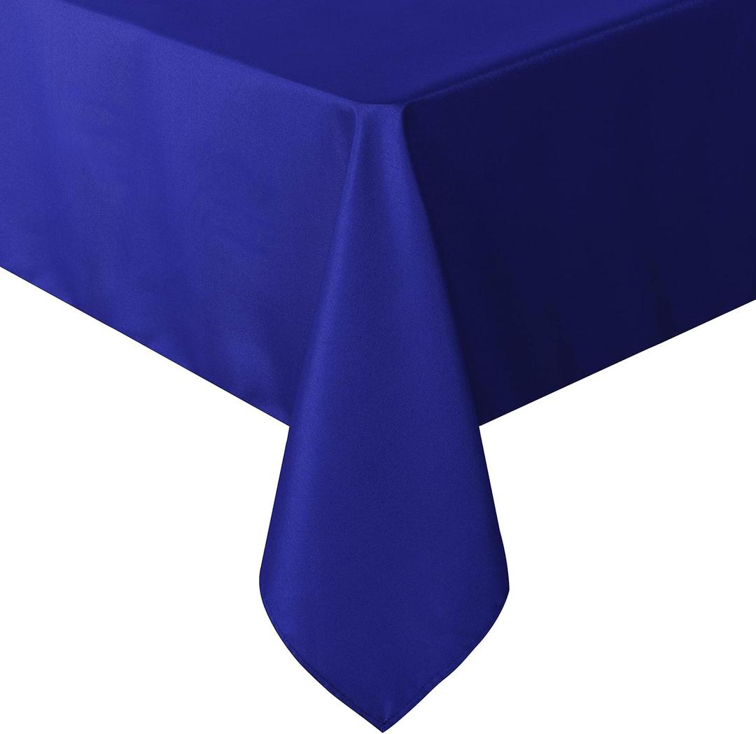sancua Rectangle Tablecloth - 90 x 132 Inch - Water Resistant Spill Proof Washable Polyester Table Cloth, Decorative Fabric Table Cover for Dining Buffet Parties and Camping, Royal Blue