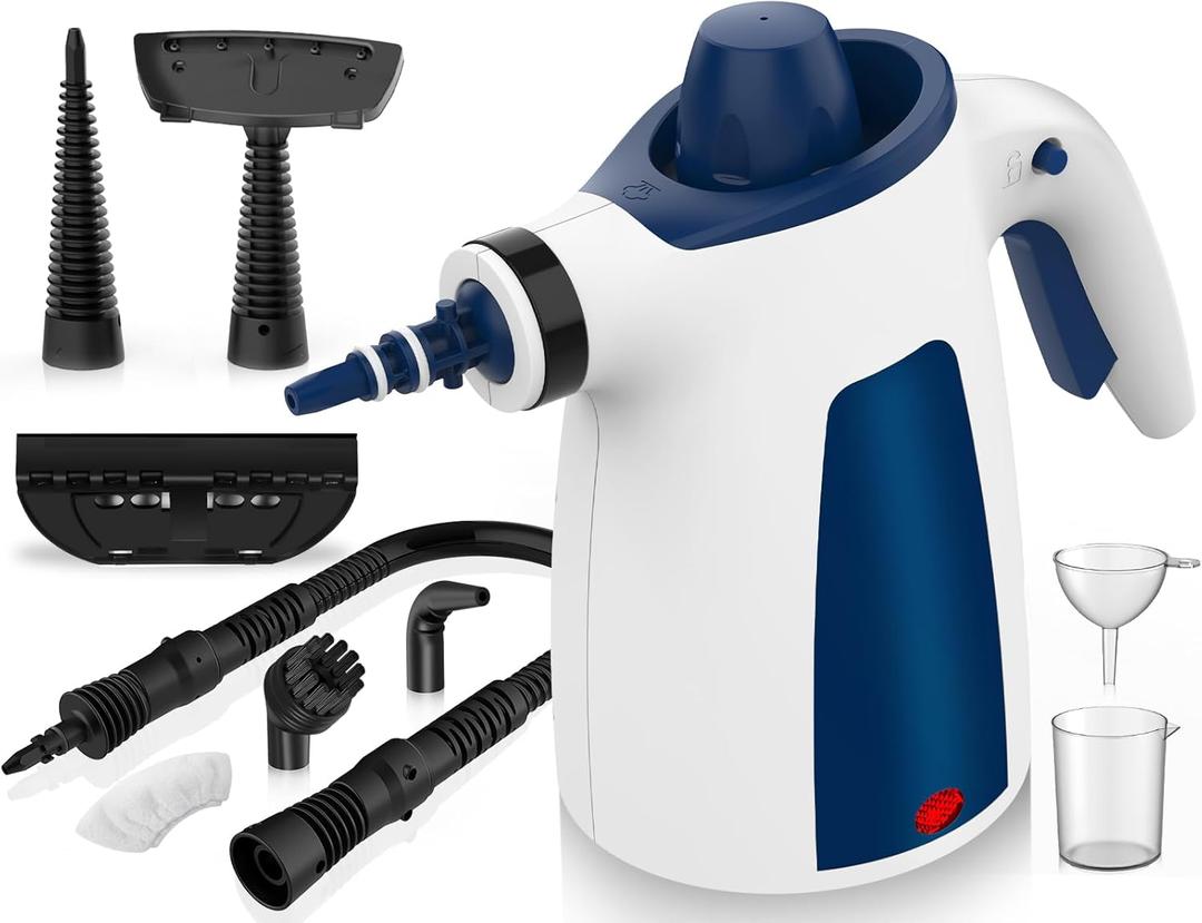 Powerful High-Pressure Steam Cleaner for Home, One-Touch Handheld Steam Cleaner with Safety Lock,9PCS Attachments, 350ML Steamer for Deep Cleaning Tile, Grout, Windows, Shower, Car, bathrooms,Kitchens