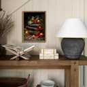 Framed Christmas Wall Art, Vintage Christmas Book Paintings, Retro Canvas Prints Decor, Rustic Winter Holiday Pictures Wall Decor for Bedroom Christmas Decoration Gifts  12x16in