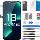 for iPhone 13 Pro Max Screen Replacement with Earpiece Flex Cable Proximity Sensor LCD Touch Display Digitizer Full Assembly with Front Glass Repair Tools Kits A2484 A2641 A2643 A2644 A2645