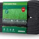 JOOSEN Soaker Hose 50ft 1/ 2" Flat Double Layer Consistent Drip Hose Saving 80% Water Leakproof Kink Free Vegetable Garden Pvc Hose