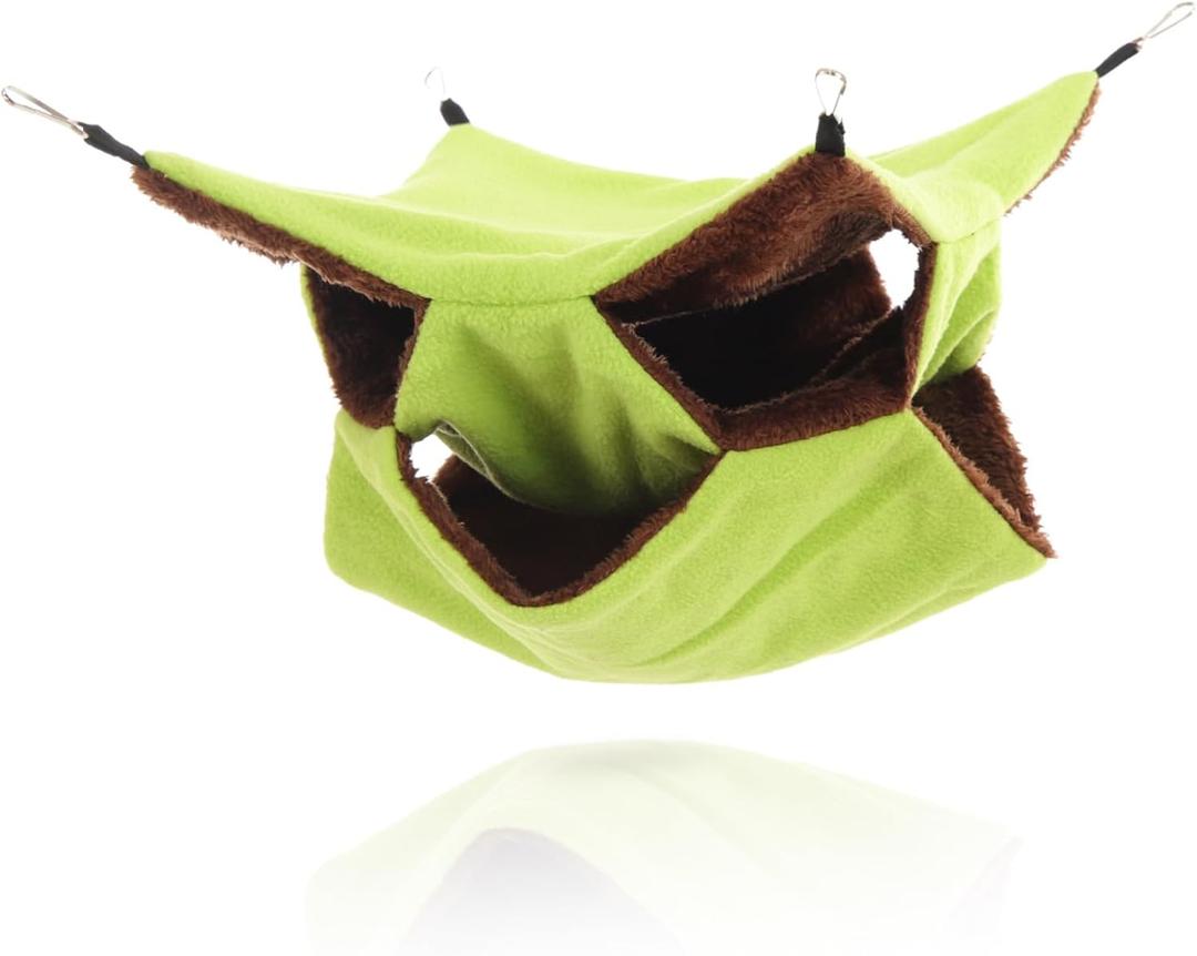 Comfortable Hanging Bed for Guinea Pigs Chinchillas Hamsters Hammock for Pets Cozy Nest for All Seasons Pet Accessory for Sleeping Playing (Green)