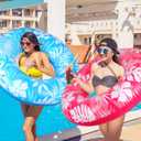 ShinyRelief 2 Pcs Pool Tubes for Adults 42inch Large Inflatable Floats Tube Tropical Leaves Inflatable Pool Floats Rings Colorful Swimming Ring Summer Hawaii Swimming