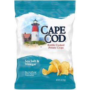 Cape Cod Potato Chips, Sea Salt and Vinegar Kettle Chips, 2 Oz (Pack of 6) BB 7/11/26