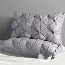 QUTOOL Luxury Hotel Goose Feather Pillow, 100% Cotton, Soft Support Pillow, Suitable for Sleepers on The Back, Sides, and Stomach, Set of 2 Queen Size Bed Pillows (16" x 28"), Gray (Grey)