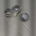 Murtenze 3Pcs Diameter Toilet Tank Button, Dual Push Flushing Toilet Button with Thread Plastic Dia 58mm / 2.55 Inch Round (Silver)