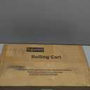 Rolling Utility Cart, 4-Tier Slim Narrow Storage Cart with Wheels for Kitchen, Laundry Room Organization, Metal Bathroom Organizer with Wood Top, Natural Wood Color, 17.3" x 7.9" x 32.6"