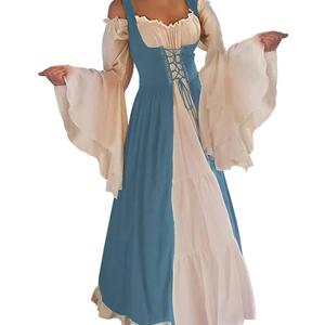 Abaowedding Womens's Medieval Renaissance Costume Cosplay Over Dress (Beige, S)