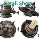 #2 Kerosene Lamp Burner / Chrome Plated Black-Gray / Oil Lamp Replacement Parts / Oil Lamp Chimney Holder for Antique Hurricane Lamps with Wick (Black-Gray)