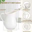 Nuanchu 12 Pcs 3 oz Small Creamer Milk Pitcher, Classic White Porcelain Creamer with Handle, Ceramic Maple Syrup Dispenser, Coffee Dairy Container for Milk Sauce Salad, Microwave