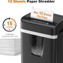 Bonsaii 12-Sheet Cross Cut Heavy Duty Paper Shredder for Home Office