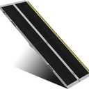 Portable Wheelchair Ramp 8FT, Anti-Slip Aluminum Folding Portable Ramp, Wheelchair Ramps for Home, Weight Capacity Up to 600 LBS, with Transition Plates Above and Below (8FT Using height 8-24")