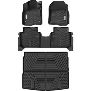 YITAMOTOR Floor Mats & Cargo Liner Fit for Honda CR-V 2026-2023, All Weather TPE Custom Fit for CRV (Gasoline & Hybrid & e:FCEV) Floor Liners with Cargo Mat (Upper Position) Full Set, Black