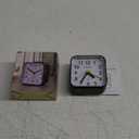 Peakeep Small Battery Operated Analog Travel Alarm Clock Silent No Ticking, Lighted on Demand and Snooze, Beep Sounds, Gentle Wake, Ascending Alarm, Easy Set (Black)
