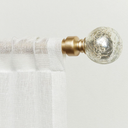 EXCLUSIVE HOME Silver Aged Sphere 1" Curtain Rod and Coordinating Finial Set, Gold, Adjustable 36"-72"