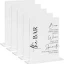8x10 Inch White Acrylic Sign with Stand | 5 Pack Blank Acrylic Table Signs and Base for DIY Wedding Table Numbers, Wedding Signage, Events& Parties (White, 8x10 Inch)