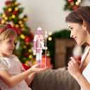 NOLITOY Nutcracker Christmas Decor, 12 Inches Traditional Pink Nutcracker Wooden Soldier Figures for Festival Party Outdoor Xmas