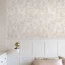 2 x Heroad Beige Brown Wallpaper Floral Wallpaper Peel and Stick Boho Contact Paper Vintage Wall Paper Removable Self-Adhesive for Bedroom Cabinets Decoration Thicken Vinyl 17.3" x 78.7"