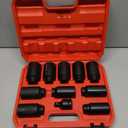 1/2 Drive Deep Impact Socket Set: 11-Piece Metric Size Wheel Axle Nut Wrench Metric Large Jumbo 27mm 29mm 30mm 31mm 32mm 33mm 34mm 35mm 36mm 38mm Spindle Joint High Torque Truck Bearing Locknut