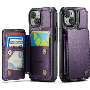 Vinich for iPhone 14 Plus Wallet Case with Card Holder, RFID Blocking Credit Slots Kickstand Shockproof Phone Cover for Women Men, Purple
